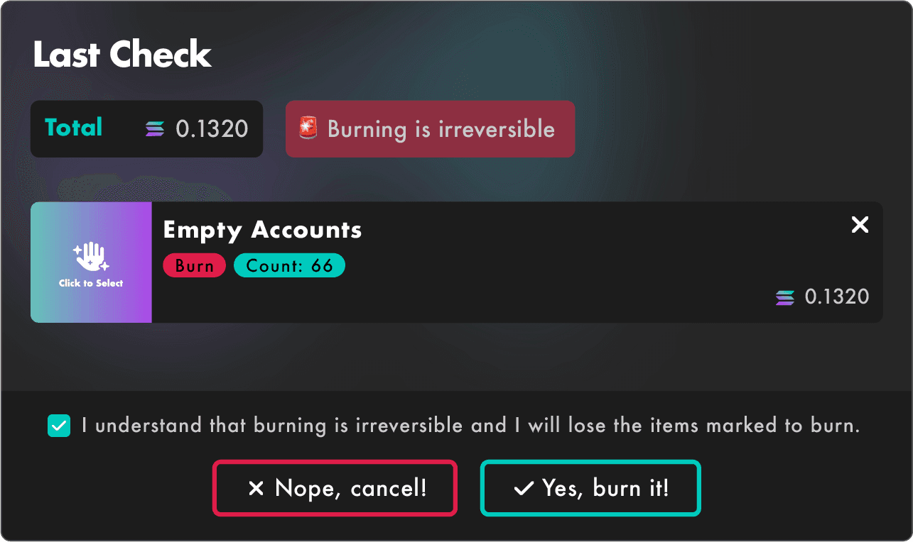 How to Burn Empty Accounts with SolRIP
