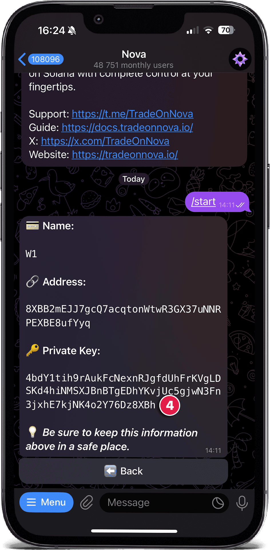 Copy Private Key