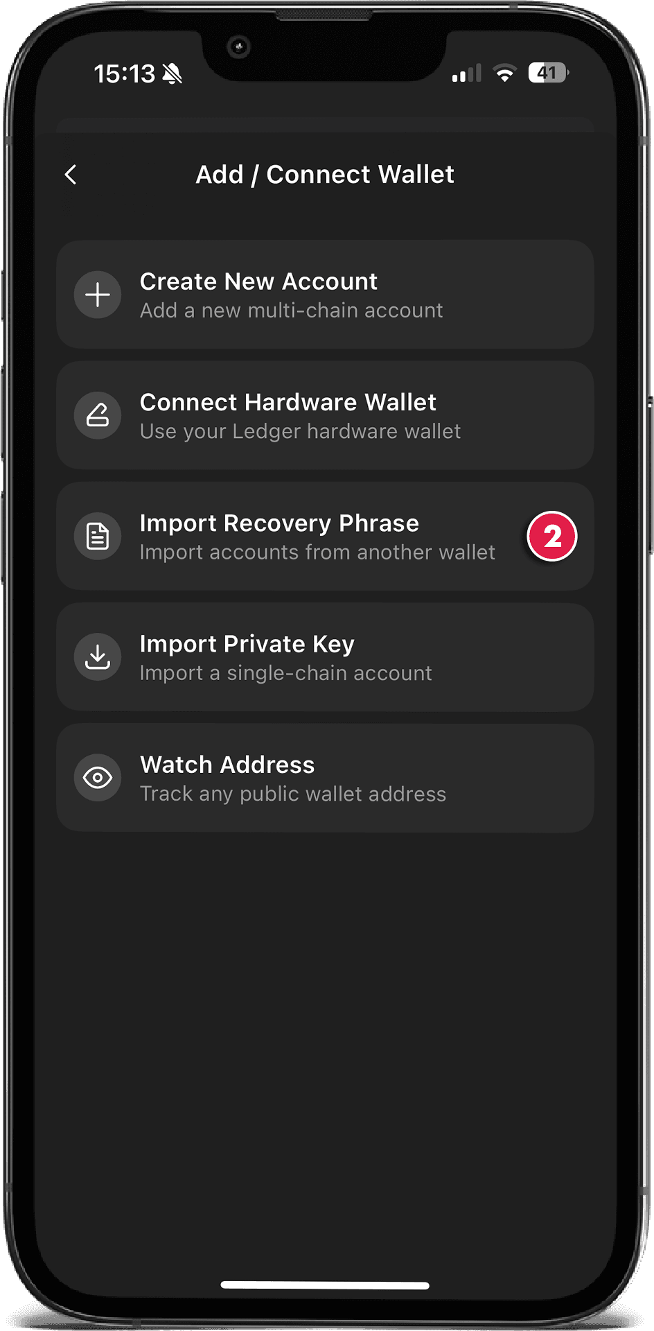 Import Recovery Phrase