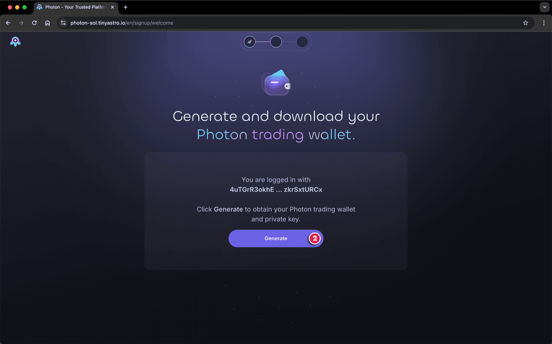 Tap the Wallet Button