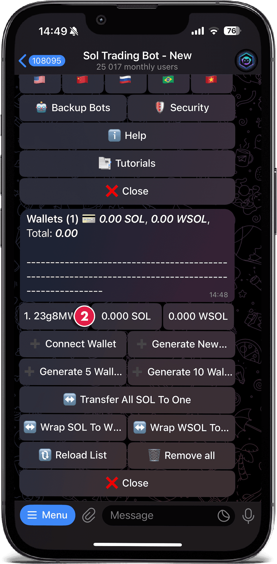 Select the wallet you want to access