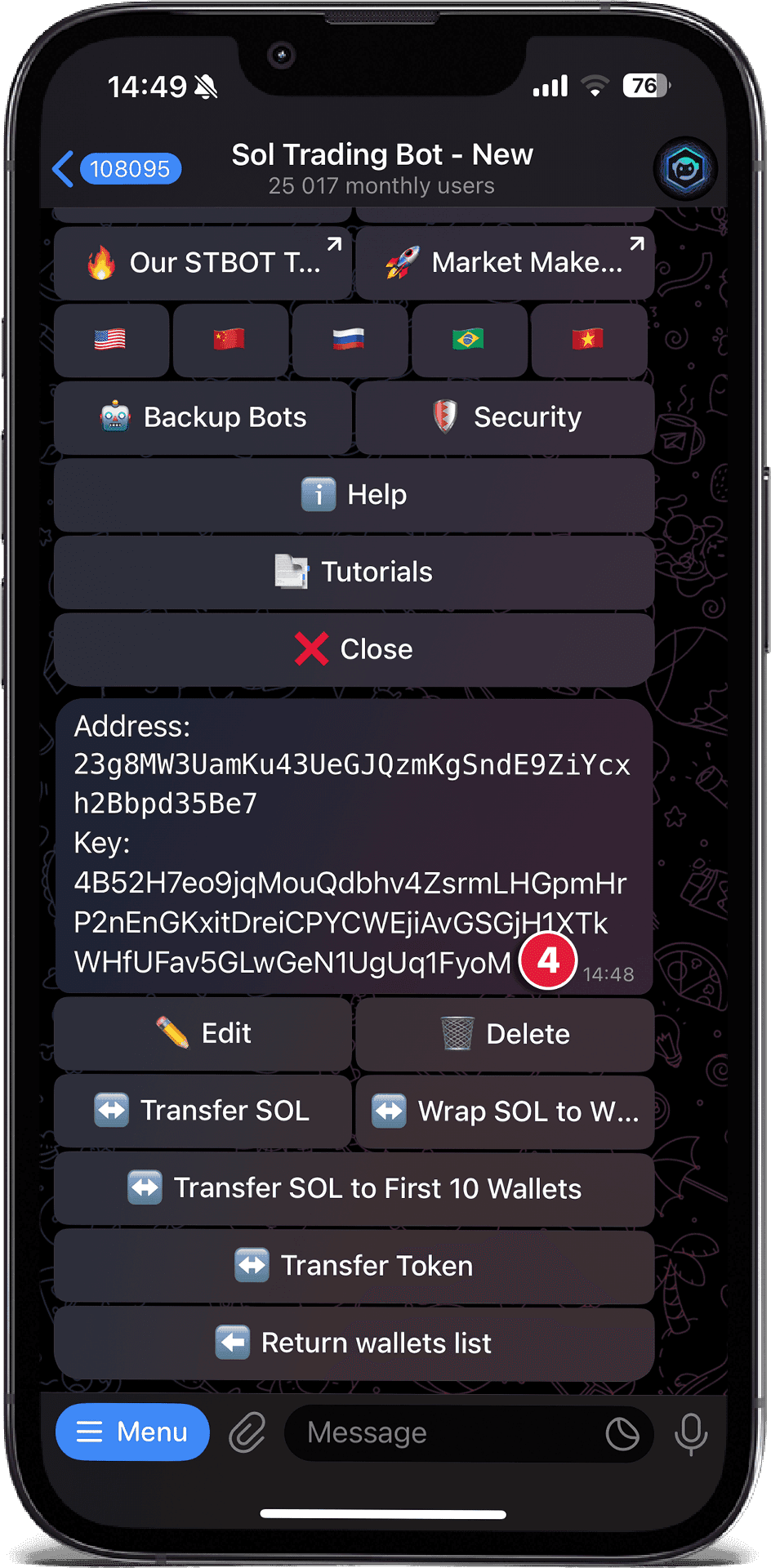 Copy the private key to your clipboard